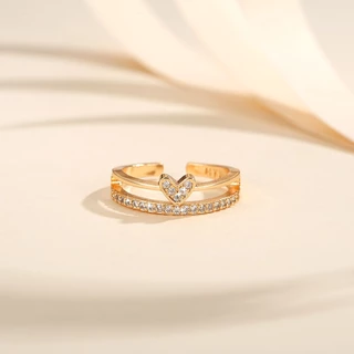 Lanme Jewelry Cincin Hati Titanium Wanita Anti Karat Korea Adjustable Cincin Perhiasan Rings Fashion Aksesoris Y954