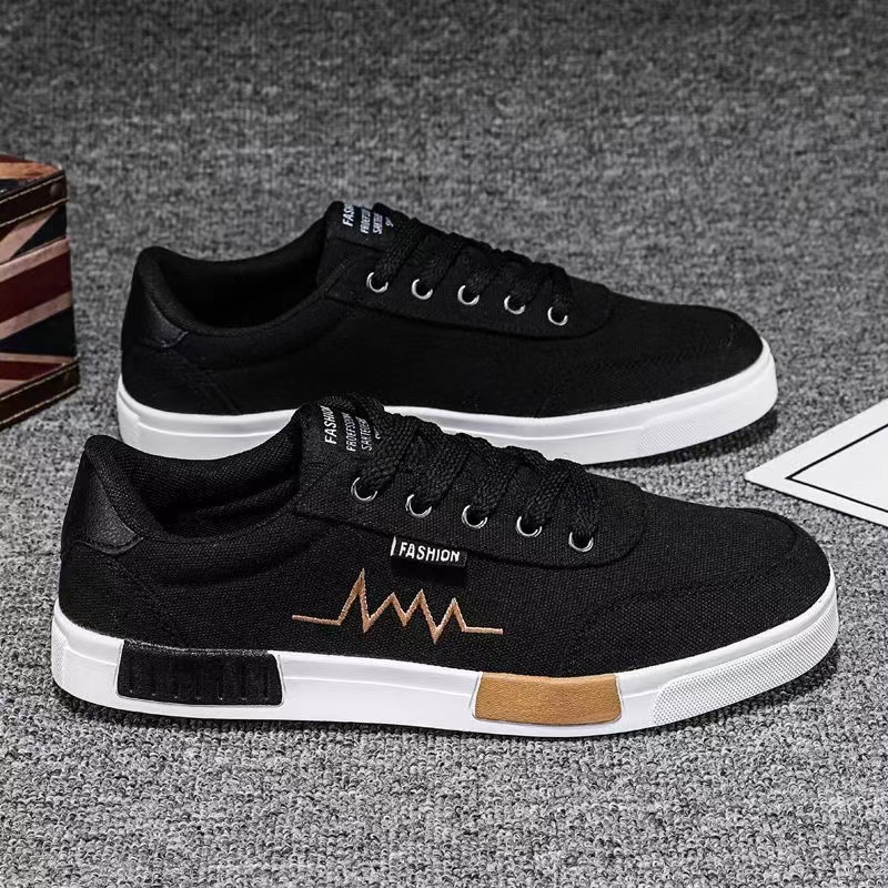 Jual Highland Sepatu Pria Hitam Sneakers Kasual Fashion Sepatu Olahraga ...