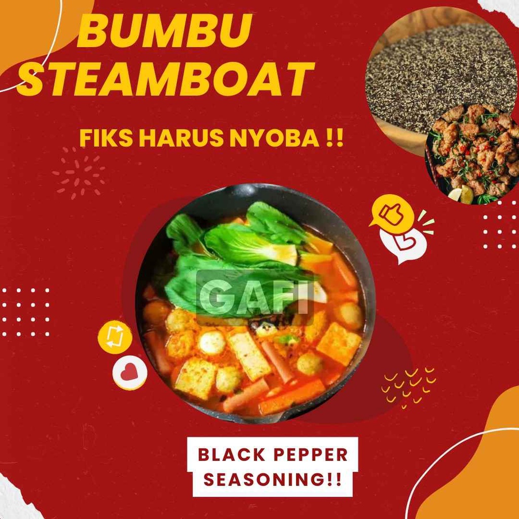 Jual Bumbu Bubuk Suki Instan Black Pepper Seasoning 1 Kg Steamboat