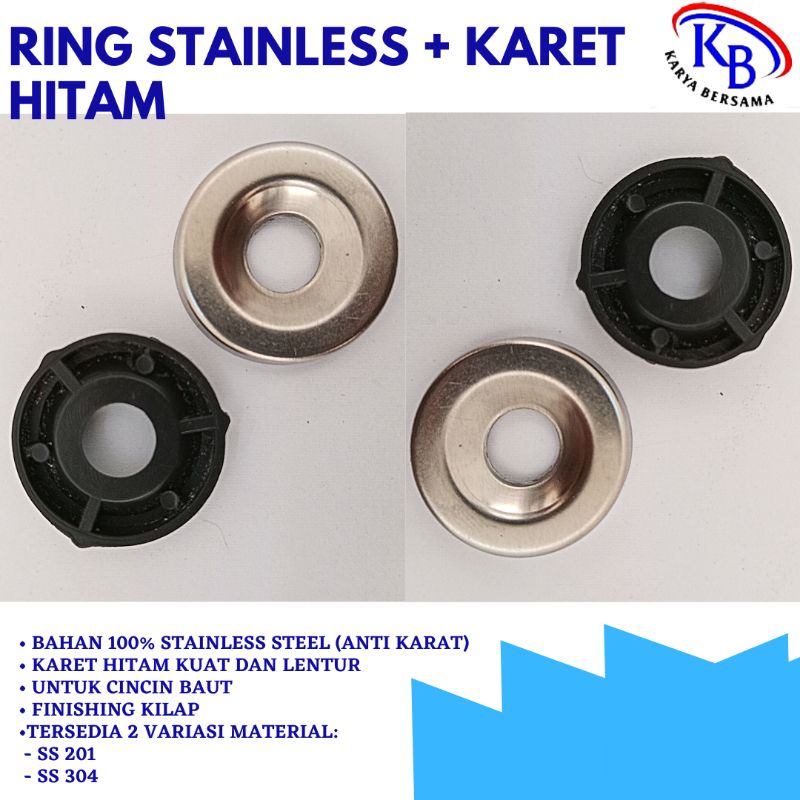 Jual Ring Stainless + Karet Hitam Braket Plat Sayap Tiang Railing ...