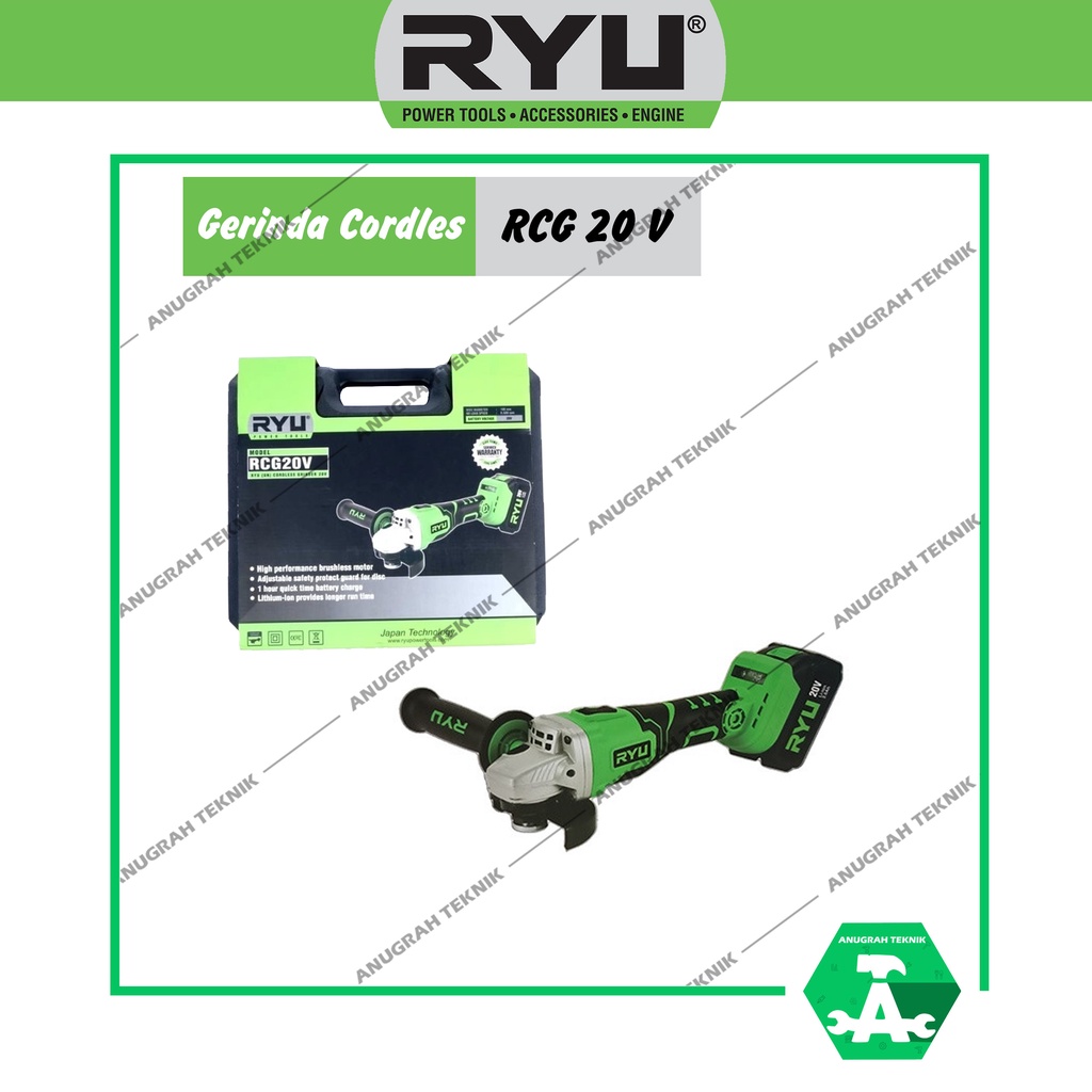 Jual RYU RCG 20V Mesin Gerinda Baterai / Cordless Gurinda Brushless ...