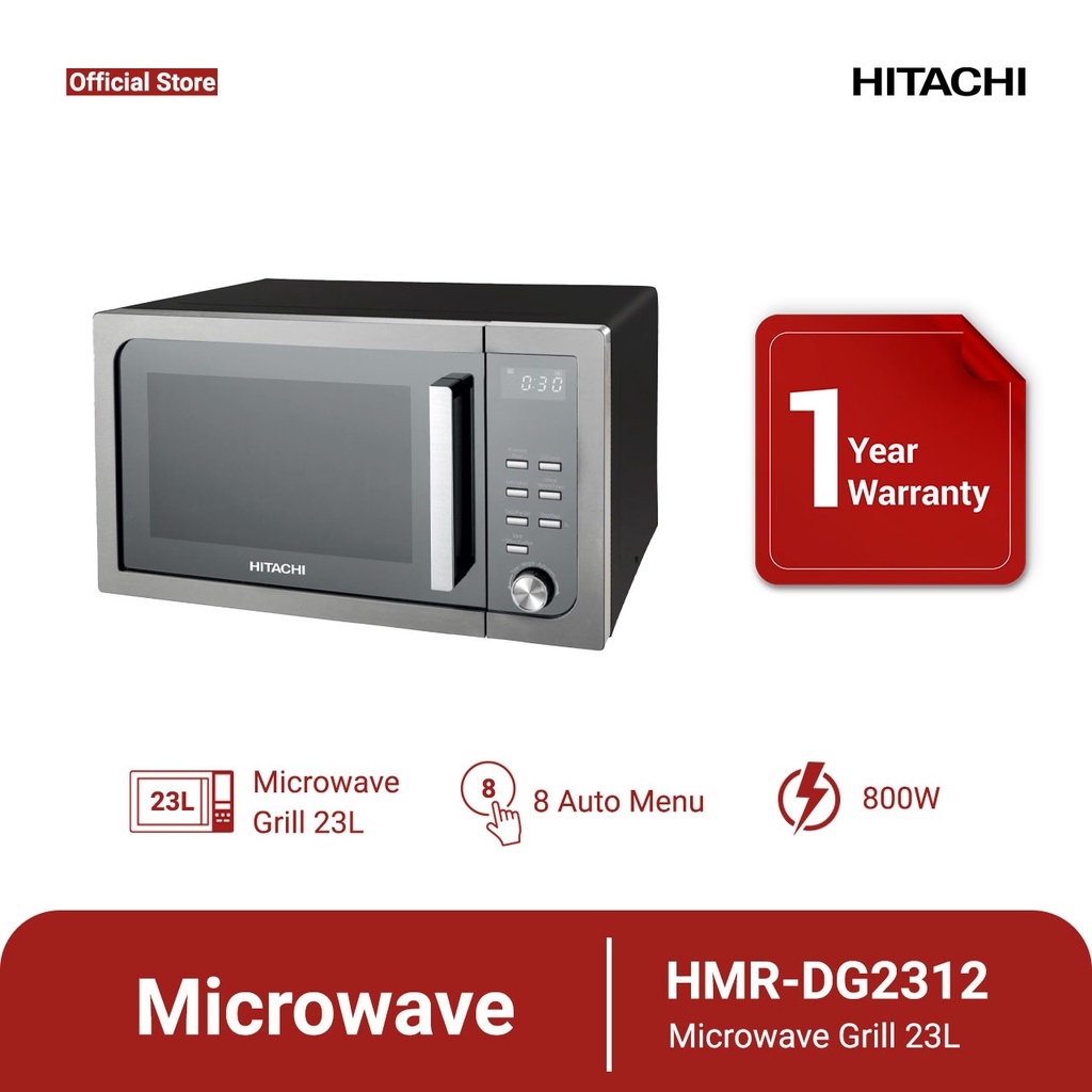 Jual HITACHI Microwave & Grill Silver 23L HMRDG2312 Shopee Indonesia