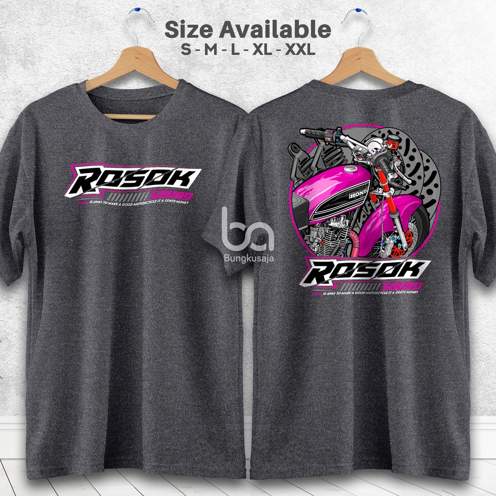 Jual Kaos Racing Rosok Squad Honda Gank Tshirt Motor Herex Cb Gl Mp