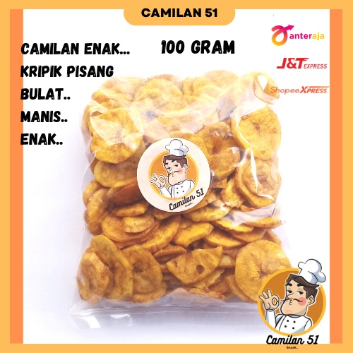 Jual Keripik Pisang Bulat 100 Gram Camilan Enak Camilan Lokal