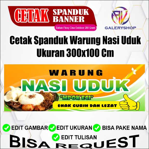 Jual Cetak Spanduk Banner Warung Nasi Uduk Custom Dll Shopee Indonesia