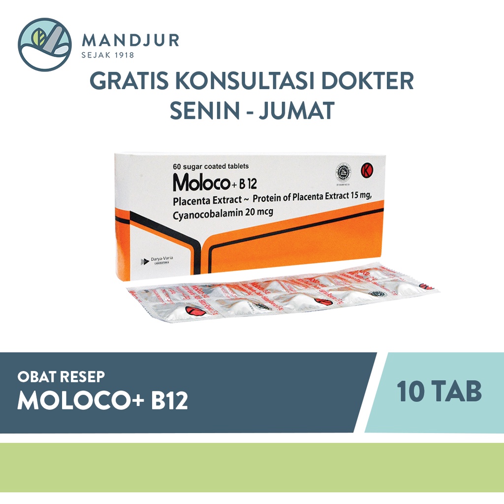 Jual Moloco Plus B12 Strip 10 Tablet | Shopee Indonesia