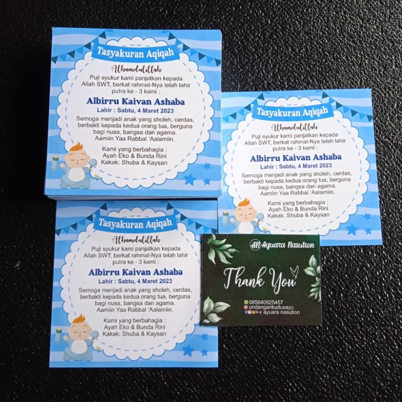 Jual stiker kelahiran/stiker box nasi tasyakuran/stiker aqiqah/stiker