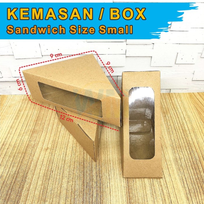Jual Kemasan Sandwich Box Sandwich Packaging Kraft Sandwich Kotak Roti ...