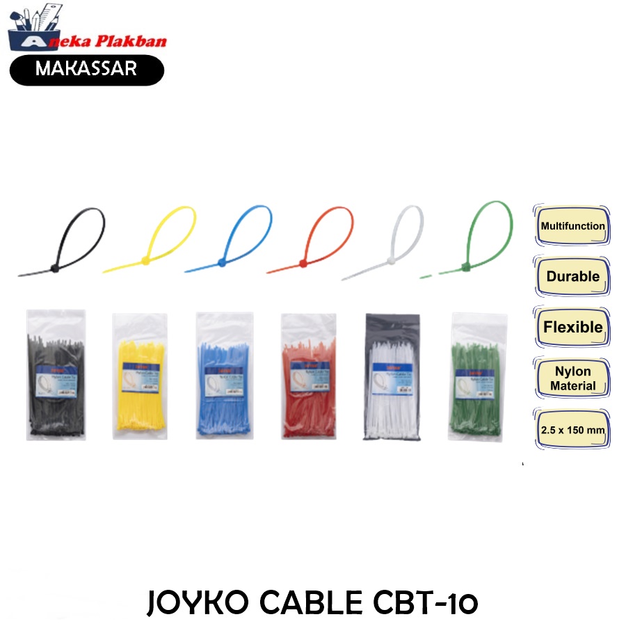 Jual JOYKO CABLE TIE CBT-10 2.5 X 150 WARNA | Shopee Indonesia