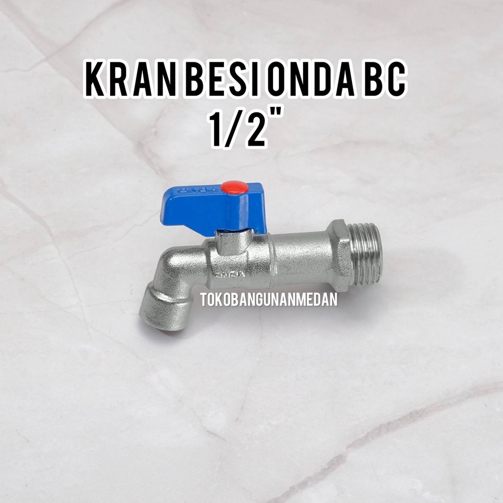 Jual Kran Air Onda Bc Inch Keran Air Tembok Gagang Biru Besi Shopee Indonesia