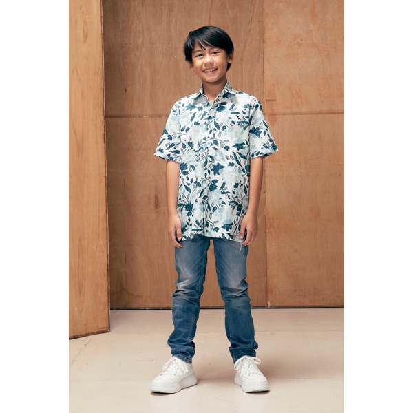 Jual bateeq - Kemeja batik Katun lengan pendek anak laki-laki biru ...