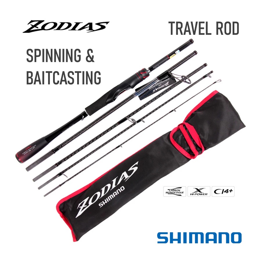 Jual Shimano Zodias Pack Travel Rod 2021 Spinning Baitcasting Joran Pancing