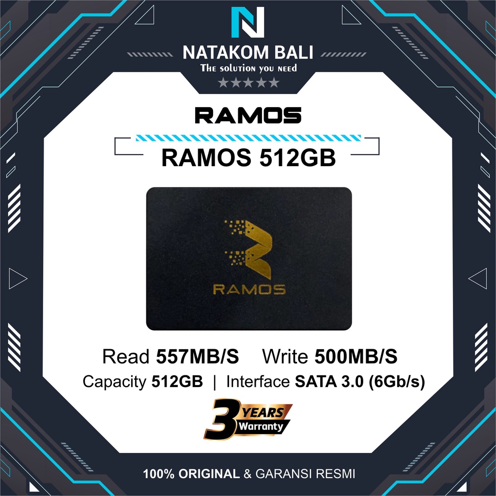 Jual SSD SATA RAMOS BLACK GOLD 512GB | Shopee Indonesia