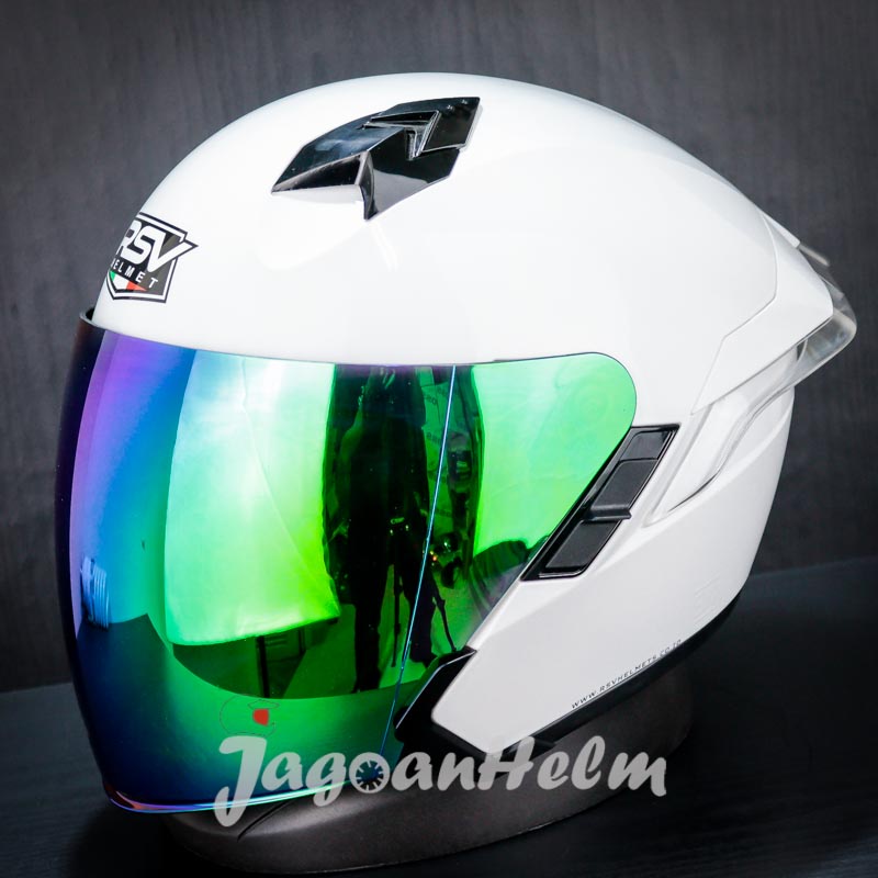 Jual Rsv Helm Sv Solid White Glossy Sv Double Visor Shopee