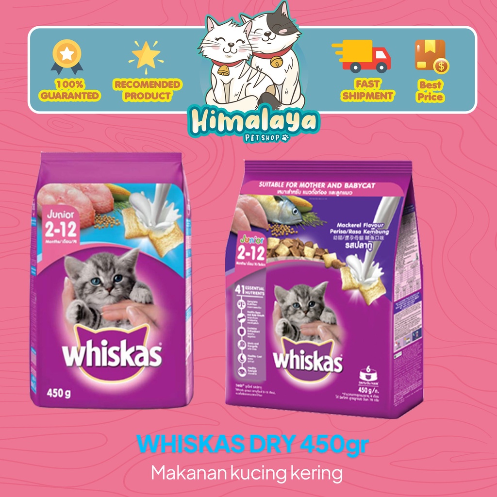 Jual Promo Makanan Kucing Kering Murah WHISKAS 450 gr All Varian