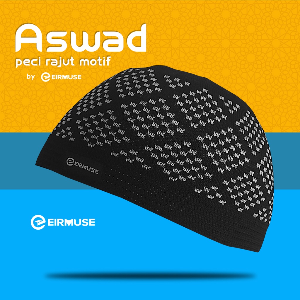 Peci rajut dewasa keren dan modis - Peci Hujaj Aswad By Eirmuse