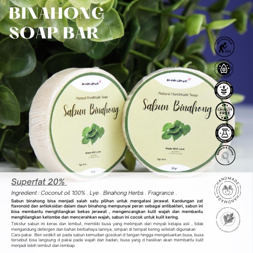 Sabun binahong soap bar bantu menghilangkan bekas luka gatal & jatuh sabun organik natural herbal handmade busui bumil semua jenis kulit & umur Aman eco friendly & zero waste by mamimoe mamamu