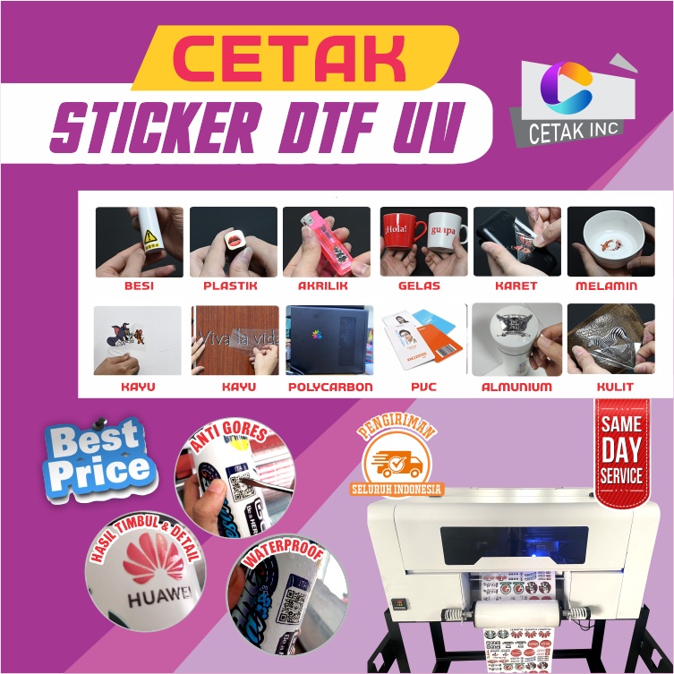 Jual Stiker UV DTF , Cutting Stiker Custom Full Color, Stiker Timbul ...