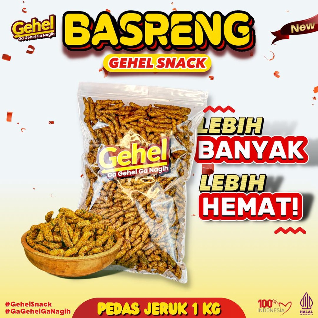 Jual Gehel Basreng 1 Kg Edisi Terbatas Makanan Ringan Shopee Indonesia 4559