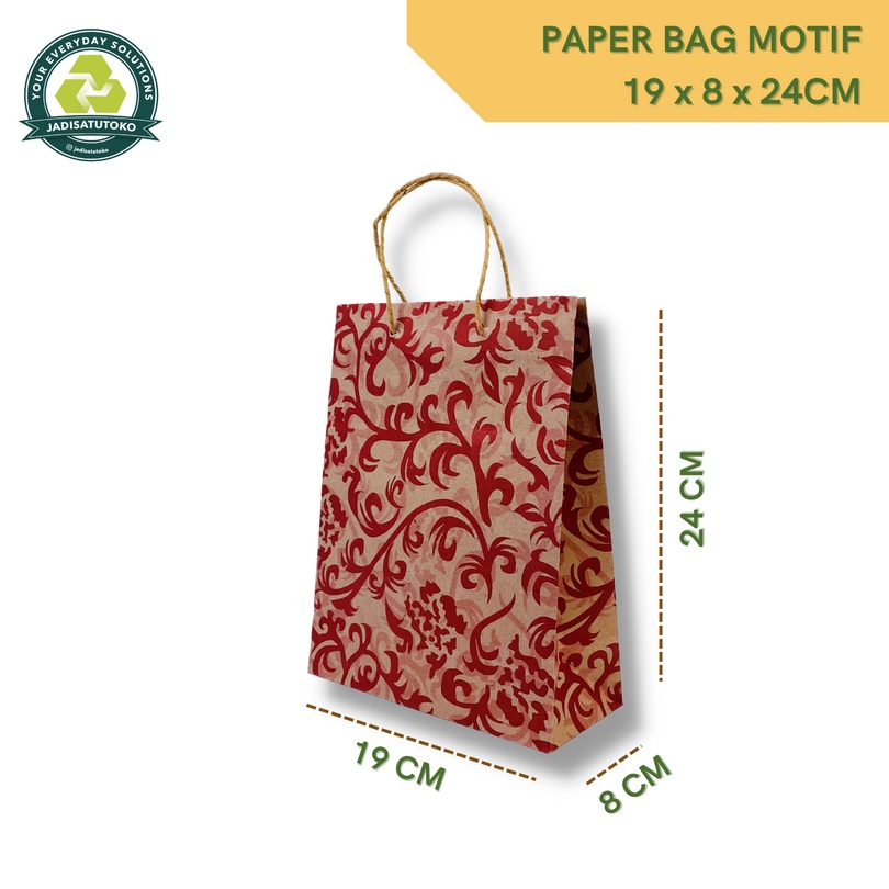 Jual Paper Bag / Paper Bag Motif / PaperBag Batik Ukuran 19 X 8 X 24cm ...