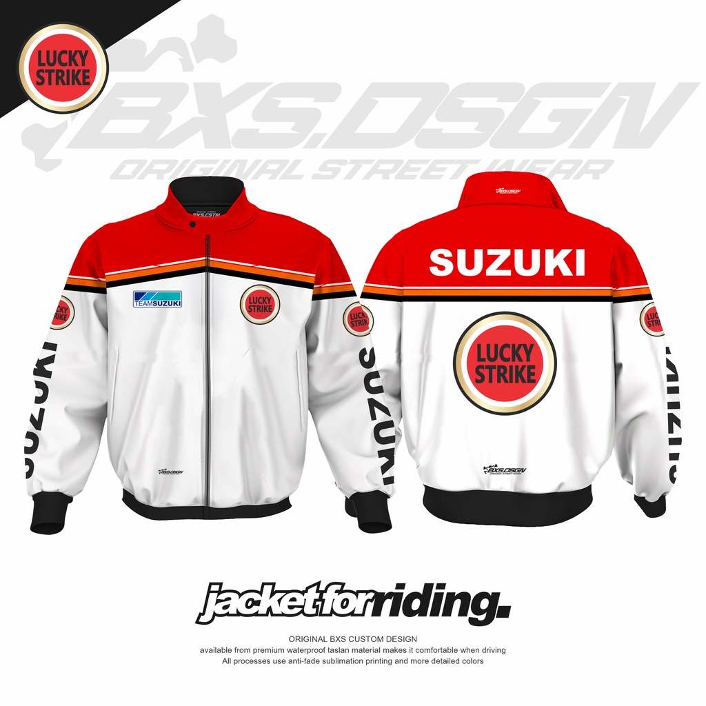 Jual JAKET SUZUKI VINTAGE LUCKY STRIKE JACKET RIDING TOURING SUNMORI ...