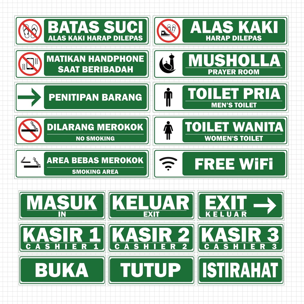 Jual Sticker Himbauan, Larangan, Anti Air Laminasi Glossy dijamin Awet ...