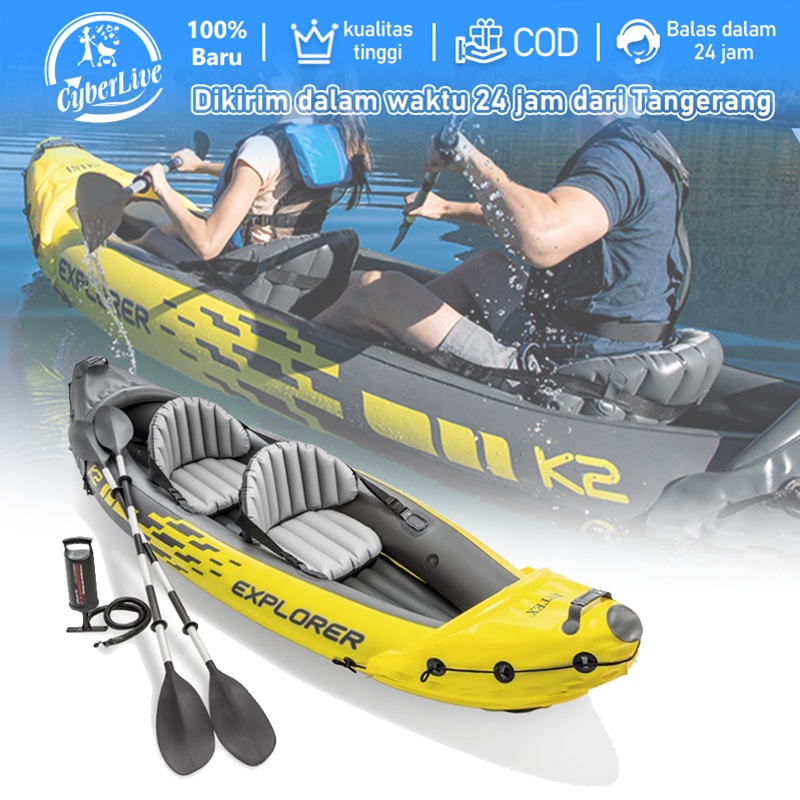Jual Full Set Explorer K2 Kayak Perahu Karet Inflatable Boat 2 Orang ...