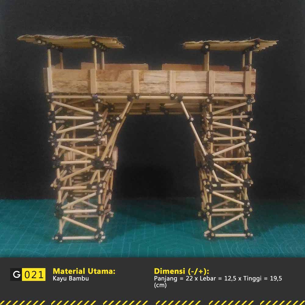Jual Miniatur Ornamen Saung Menara WatchTower Kayu Bambu - G021 ...