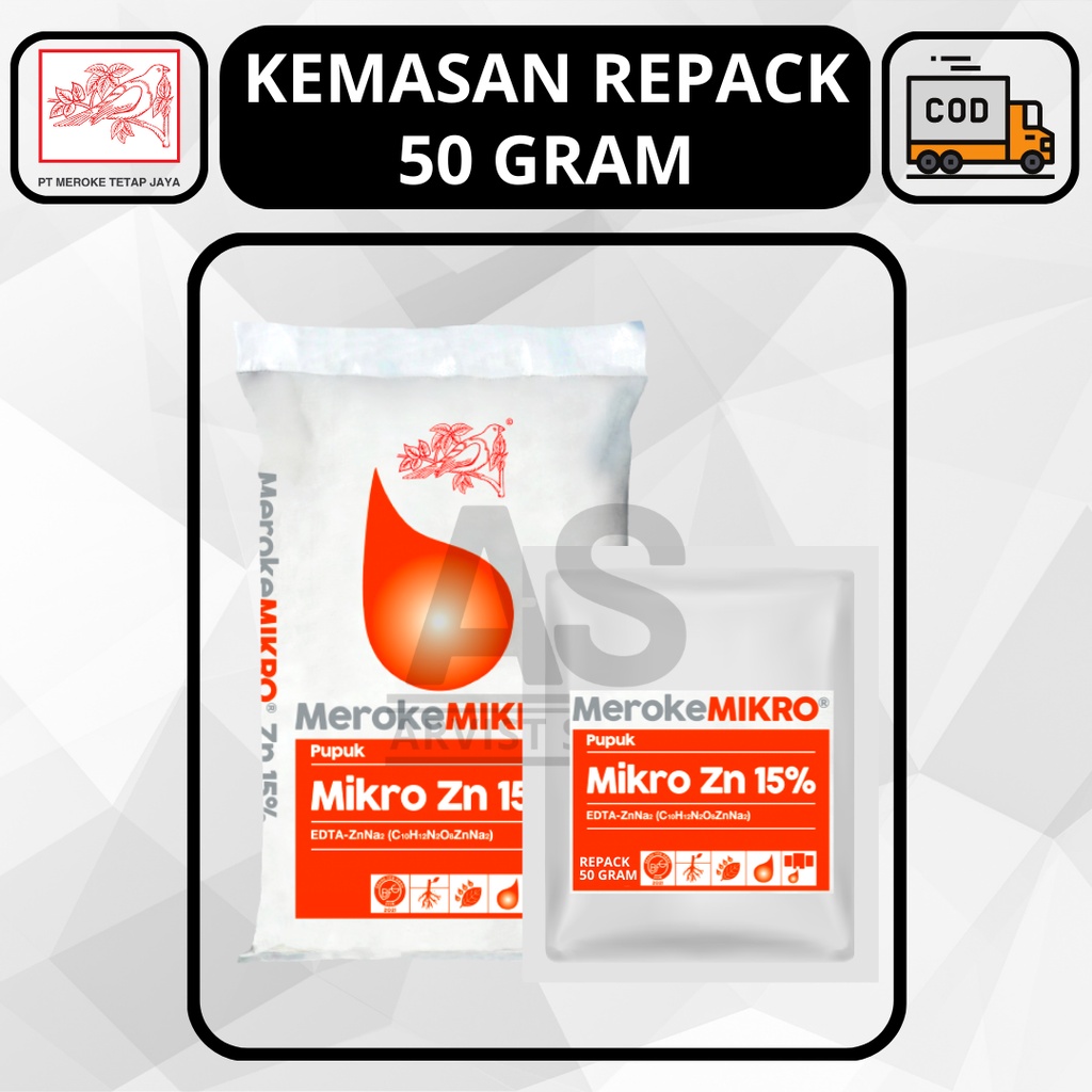 Pupuk MEROKE MIKRO ZN 15% EDTA Kemasan Repack 50 Gram Hidroponik