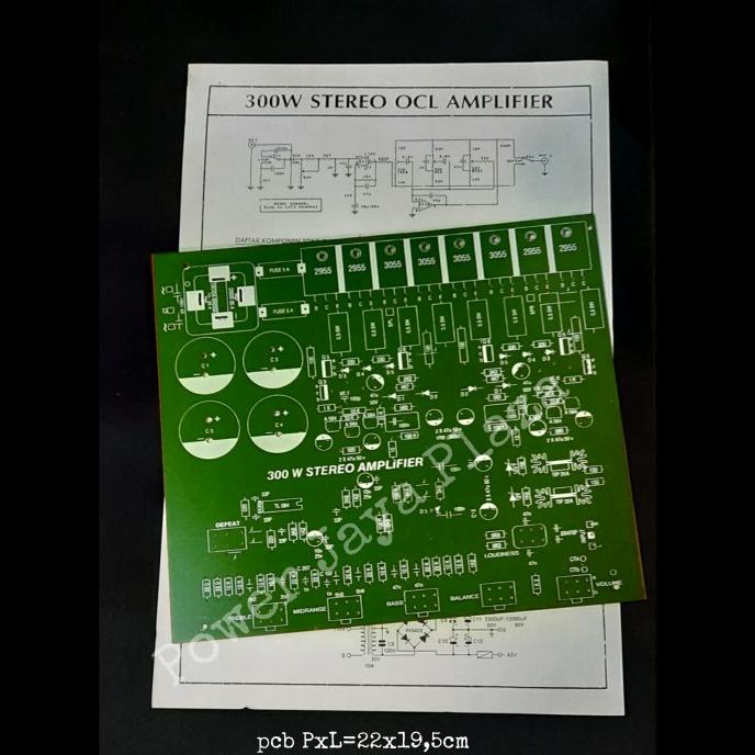 Jual (PWJP) PCB 300W STEREO OCL AMPLIFIER MENGGUNAKAN TIP3055 DAN