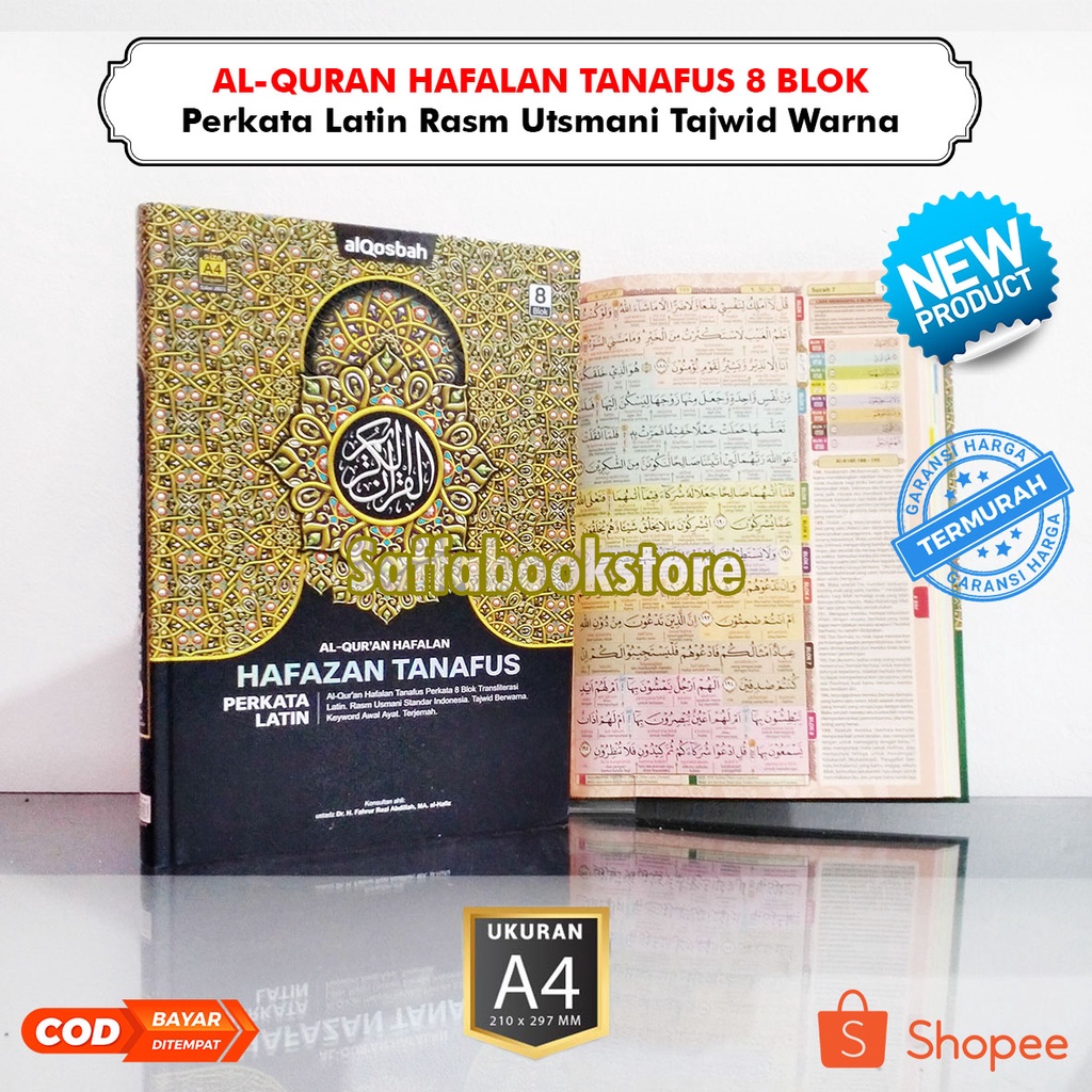 Jual Al Quran Besar A4 Dan A5 Sedang Hafazan 8 Blok Perkata Latin ...