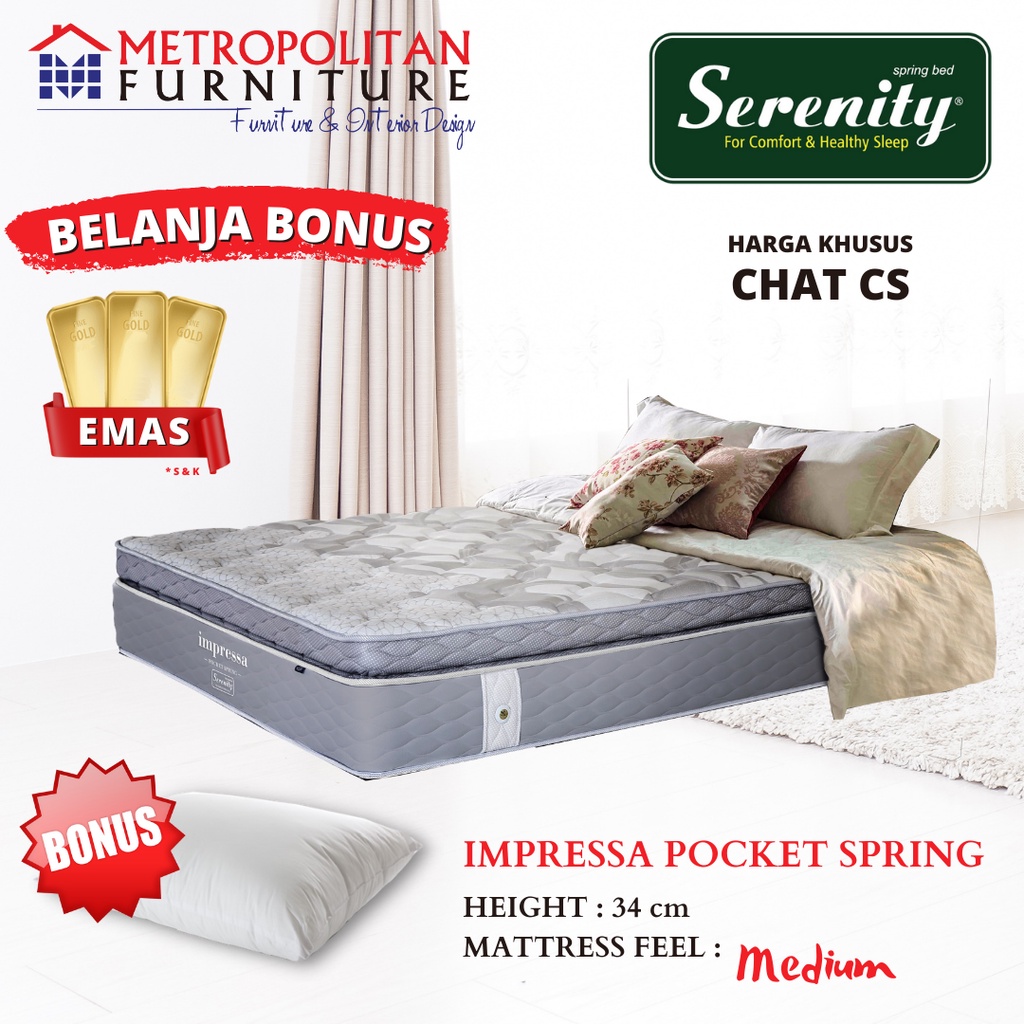 Jual Kasur Springbed Elite Serenity Impressa Pocket Spring Spring bed