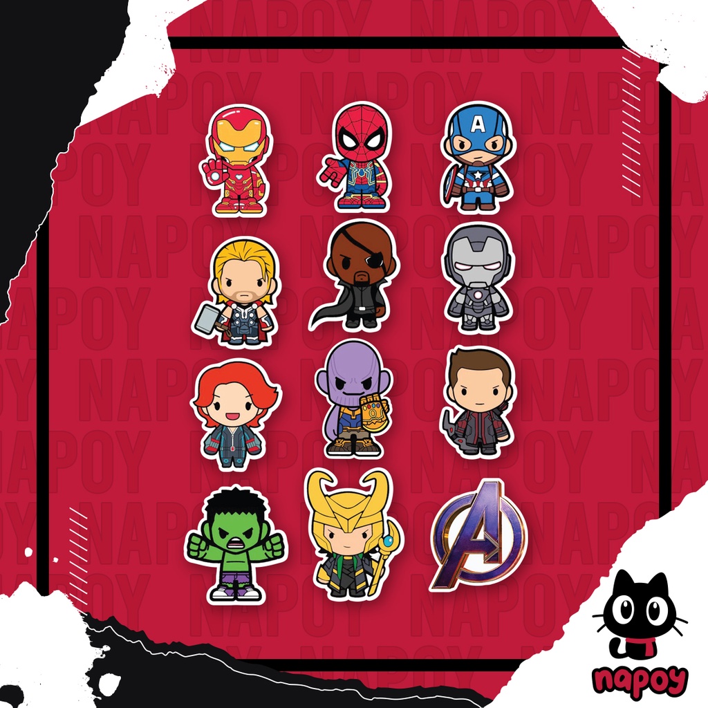 Jual Stiker Pack Avengers Chibi 12 Pcs Laptop Aksesoris Hp Anti Air