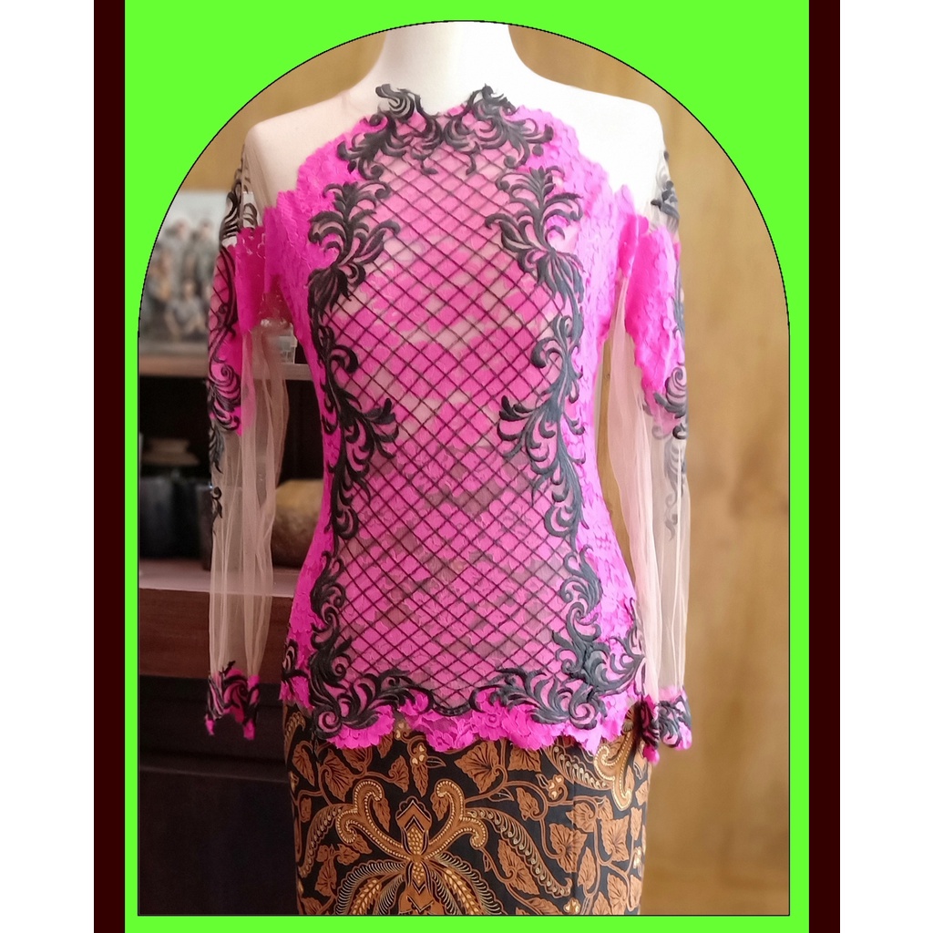 Jual Kebaya Wisuda 2 Warna Brokat Lace Marchesa Fanta Arcobaleno