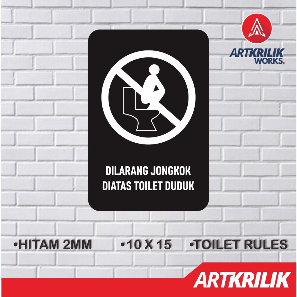 Jual SIGN AKRILIK X LARANGAN TOILET ACRYLIC SIGNAGE TOILET Shopee Indonesia