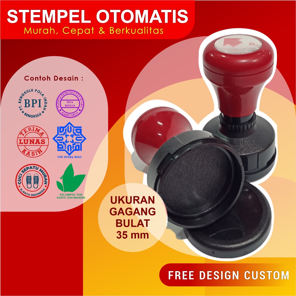 Jual Stempel Flash Otomatis Custom Warna Bulat Diameter Mm Stempel Perusahaan Stempel