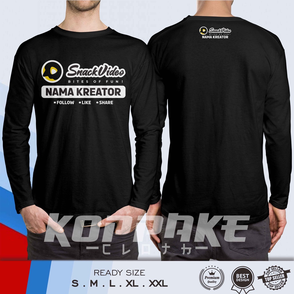 Jual Kaos Snack Video Gratis Nama Kreator Lengan Panjang Baju Distro |  Shopee Indonesia