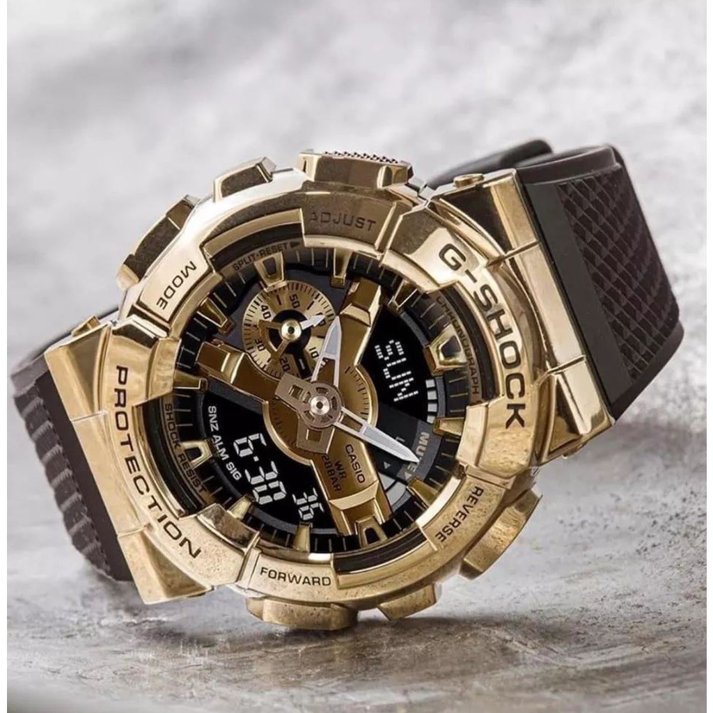 Casio Gold Casio Watch Stainless Steel Price Jam Tangan Casio General  MTP-M305D-9A Men Moon Phase Gold Dial Stainless Steel Strap, image size:1024x1024