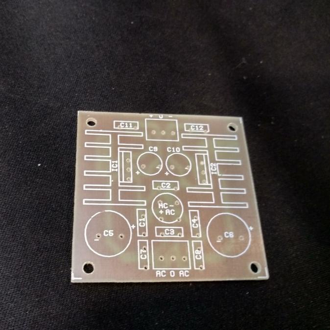 Jual (PWJP) PCB FIBRE SYMMETRIC SIMETRIS POWER SUPPLY PAKAI IC 7815 DAN