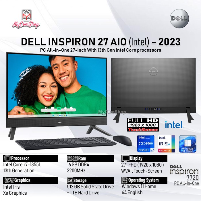 Jual DELL INSPIRON 27 7720 PC AIO i71355U 16GB RAM 512GB SSD 1TB HDD