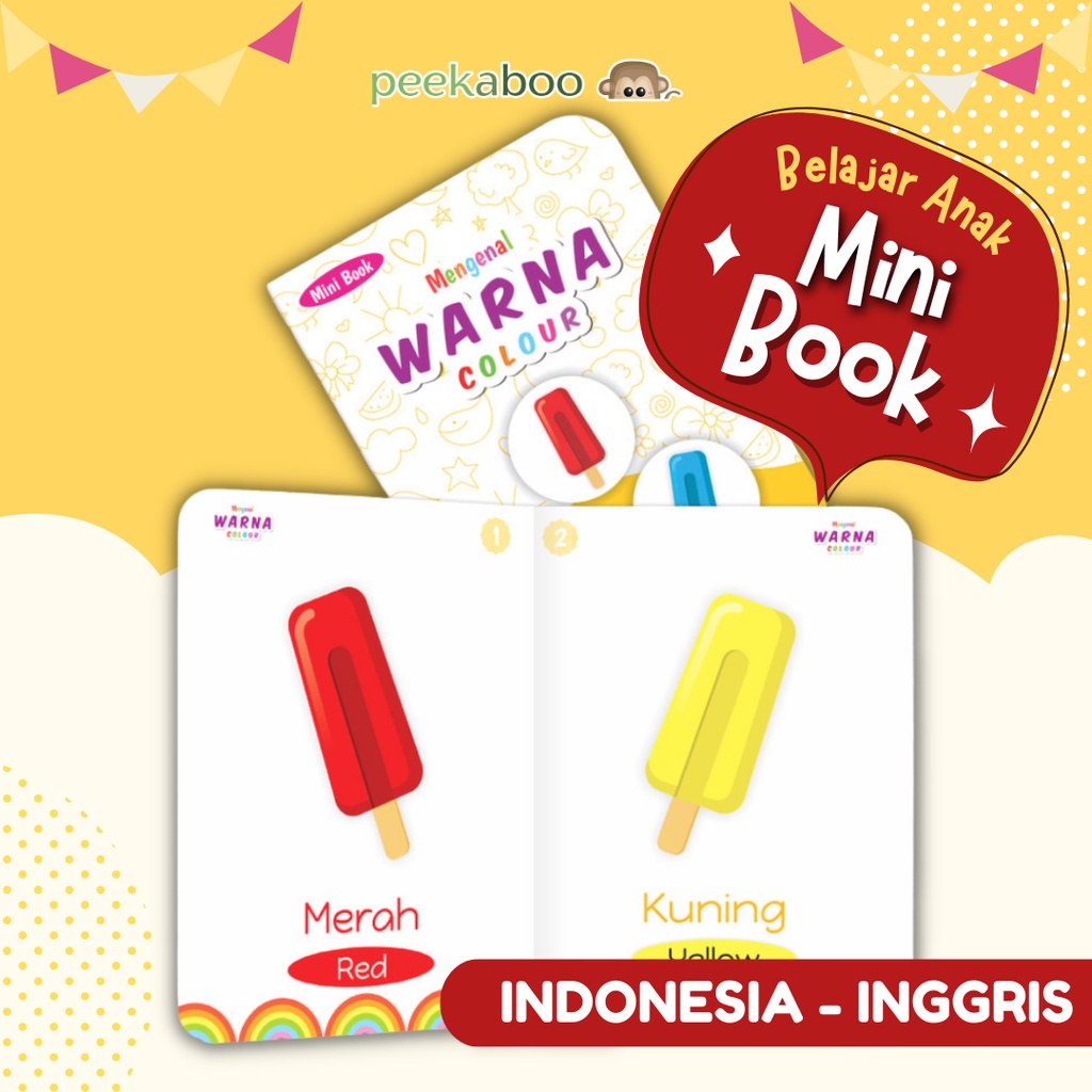 Jual (COD) MINI BOOK - WARNA | BUKU BELAJAR ANAK BALITA | BAYI