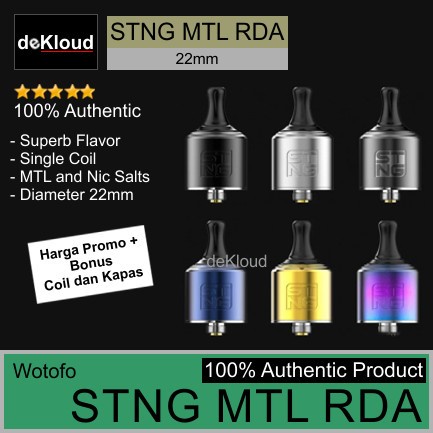 Jual Authentic STNG MTL RDA | 22mm | single coil | Shopee Indonesia