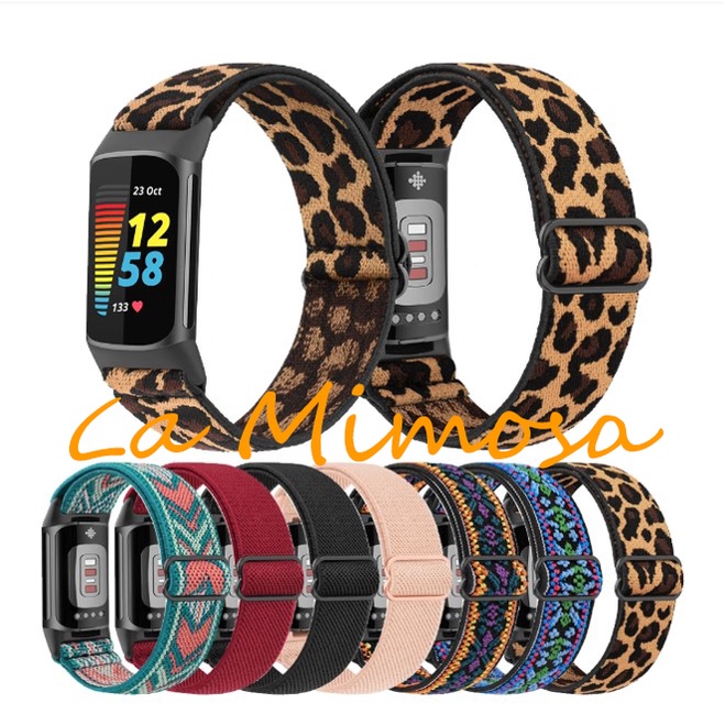 Jual Strap Nylon Woven Elastic Fitbit Charge 5 Watch Band (Tali Jam ...