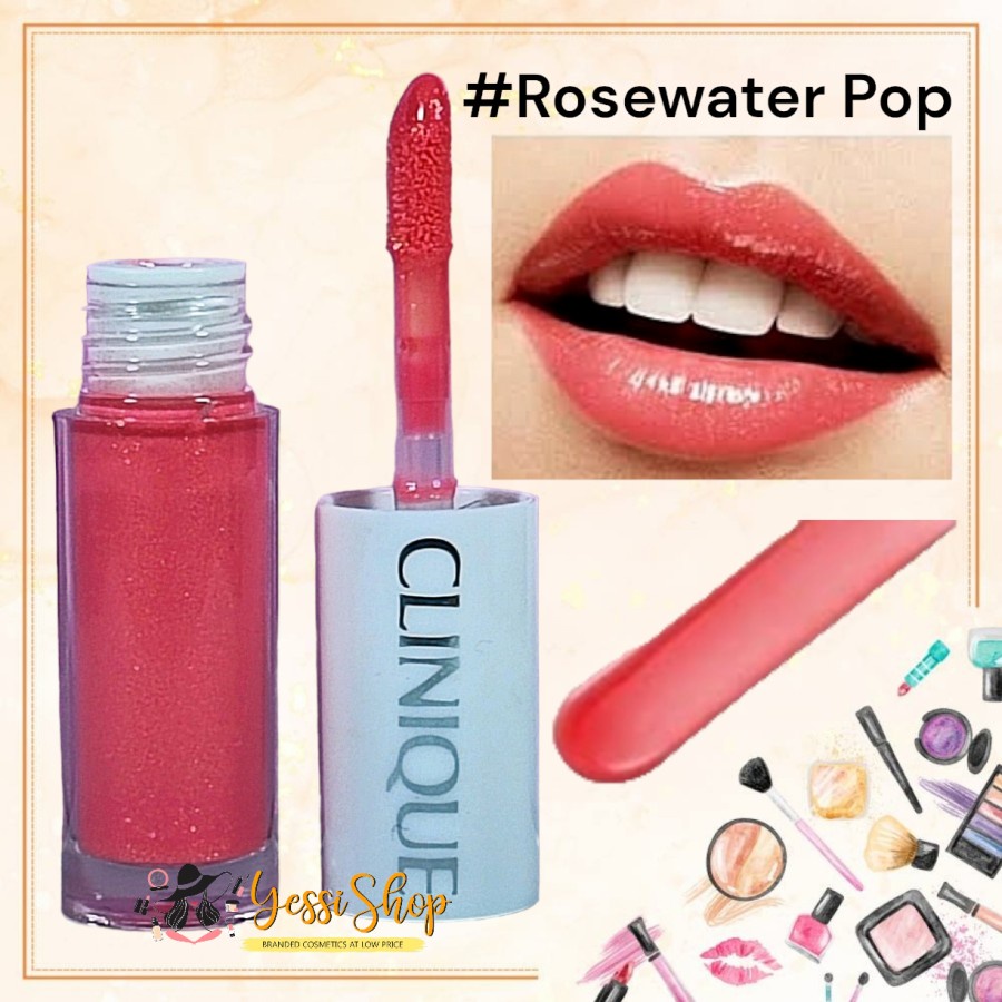 Jual CLINIQUE MINI Pop Splash Lip Gloss + Hydration Colour 12 Rosewater