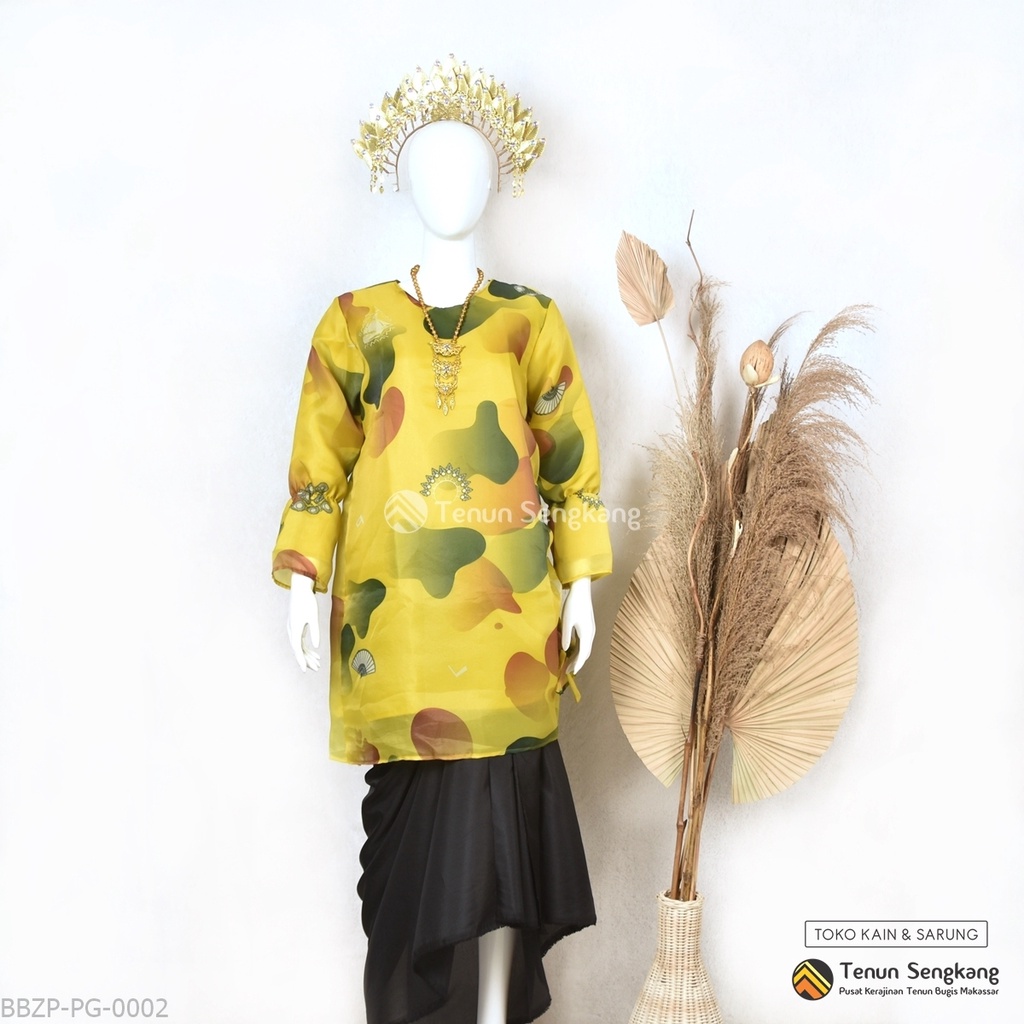 Jual Baju Bodo Organza Modern Print Bugis Makassar Lengan Panjang ...