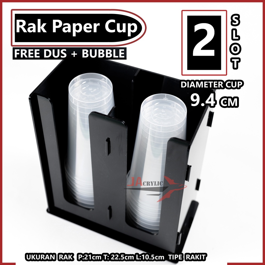 Jual Rak Paper Cup Akrilik / Organizer Paper Cup Coffee Cup 2 Slot ...