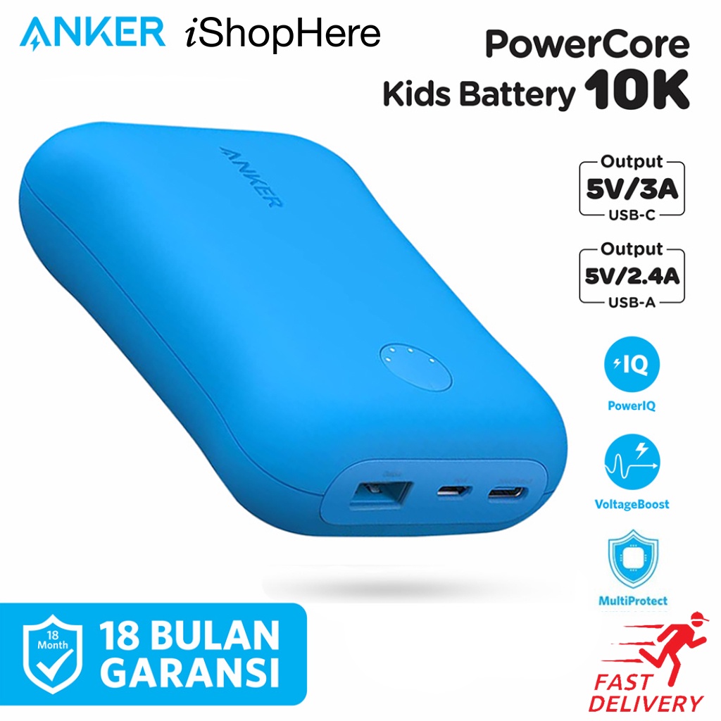 Anker PowerCore Powerbank PB 10000 mAh PD QC USB C Kids Safety Y1121