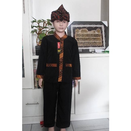 Jual (TERMURAH) Setelan Baju Pangsi Anak Batik Polos (TANPA IKAT KEPALA