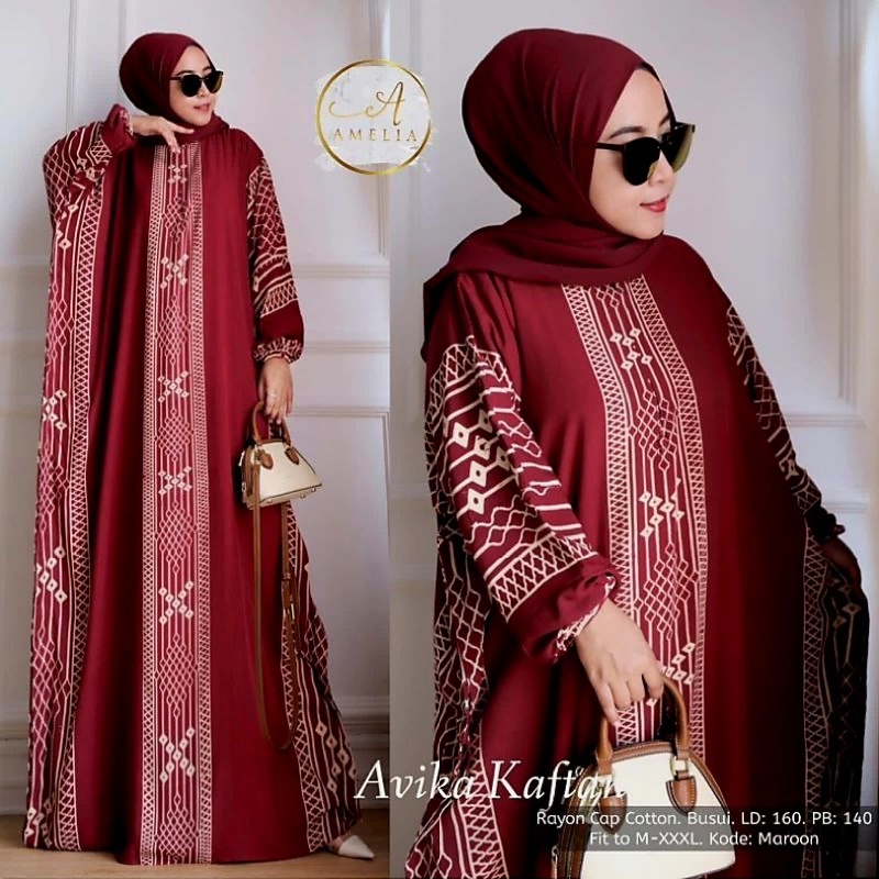 Jual KAFTAN MADINA JUMBO GAMIS RAYON PREMIUM LONG DRESS BATIK BIG SIZE