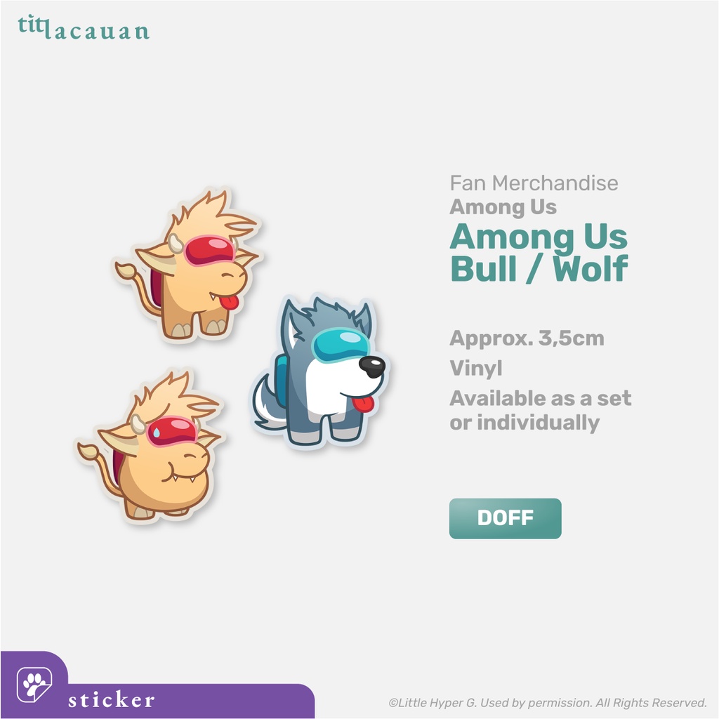 Jual Stiker Vinil Laminasi Among Us Bull Wolf - Sticker Vinyl Lucu ...